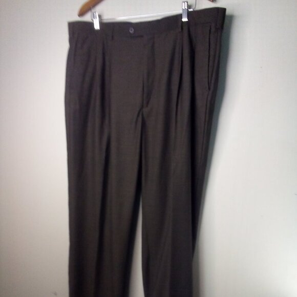 John Henry Pants Men 42 x 30 Pleated Roll Hem Brown - Picture 1 of 14